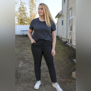 Zara Plaid Brown Green‎ Skinny Pant Medium